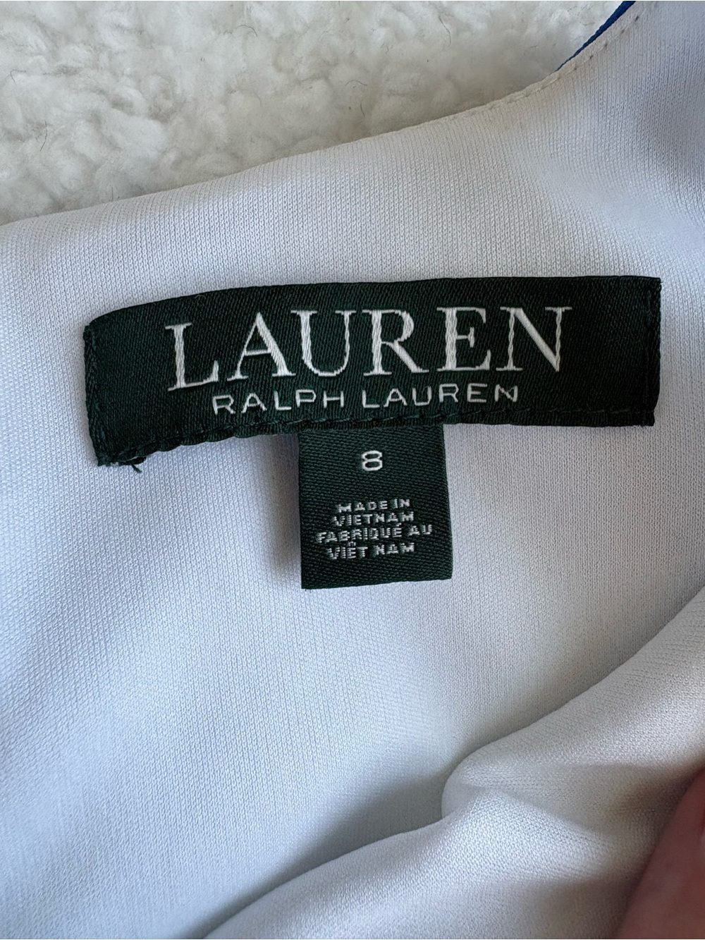 Lauren Ralph Lauren Blue Watercolor Floral Crepe Shift Dress - Size 8 - Picture 16 of 17